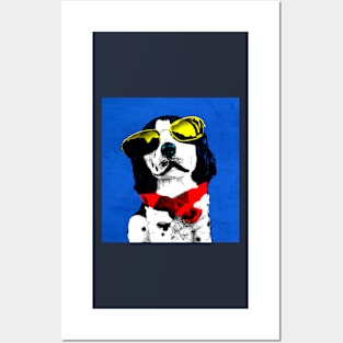 FUNNY DOG POP ART BLUE RED Posters and Art